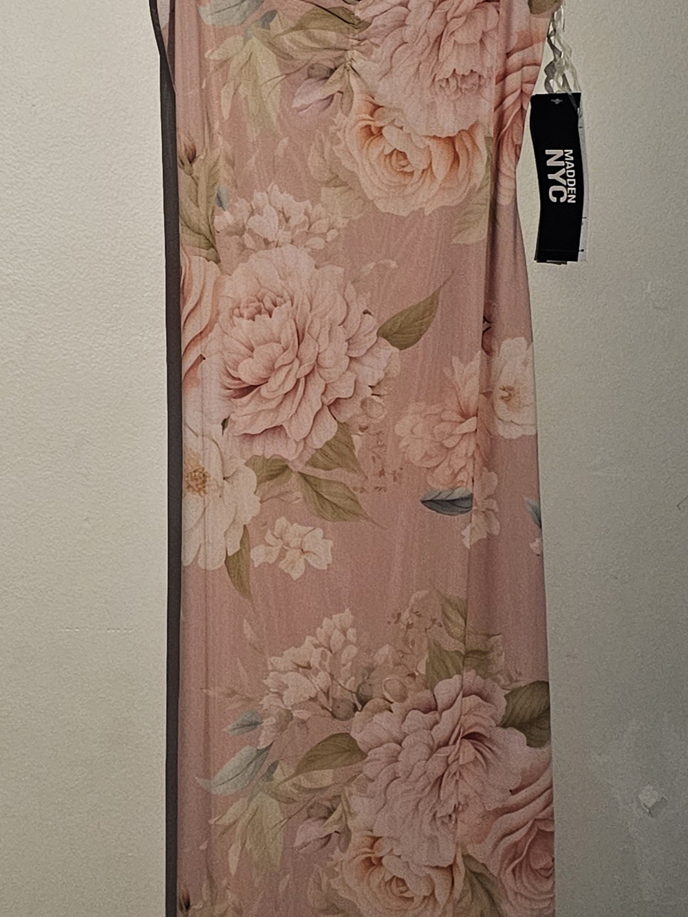 Madden NYC Pink Floral Midi Dress
